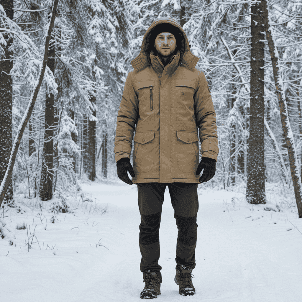 Wattierte Jacke Herren mit Abnehmbarer Kapuze und Fleece-Futter | J&B - 12 - Jasminaboutique.com