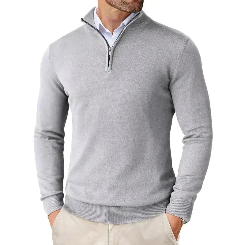 Quarter Zip Jacket Men's Soft Fit with Ribbed Hem - Image 8