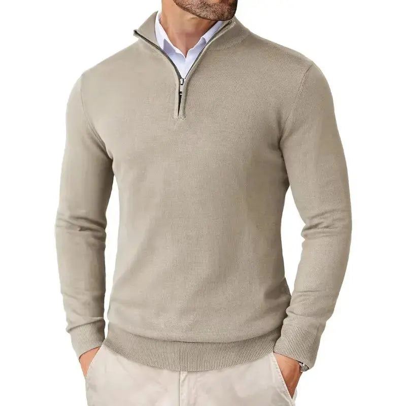 Quarter Zip Jacket Men's Soft Fit with Ribbed Hem - Image 10