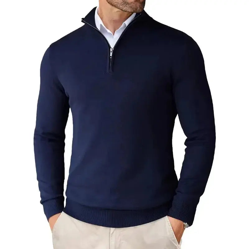 Quarter Zip Jacket Men's Soft Fit with Ribbed Hem - Image 4