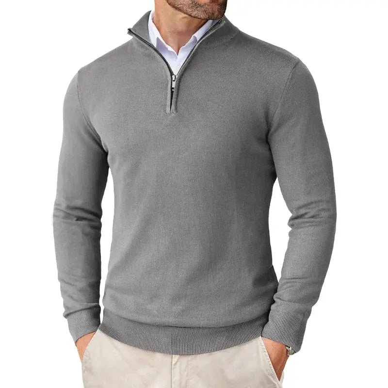 Quarter Zip Jacket Men's Soft Fit with Ribbed Hem - Image 7