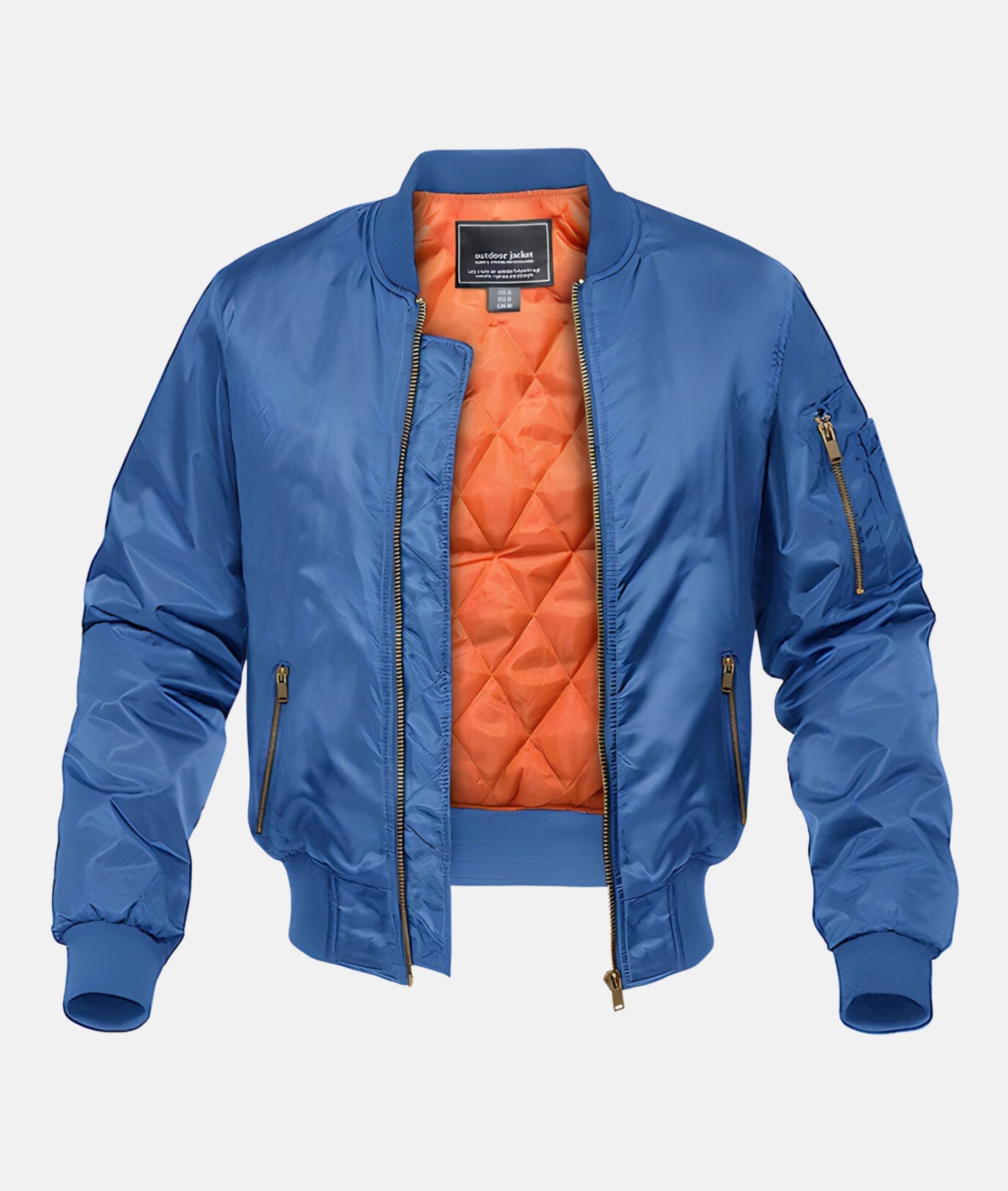 Bomber Jacket Men's Smooth Finish with Zip Closure - Image 2