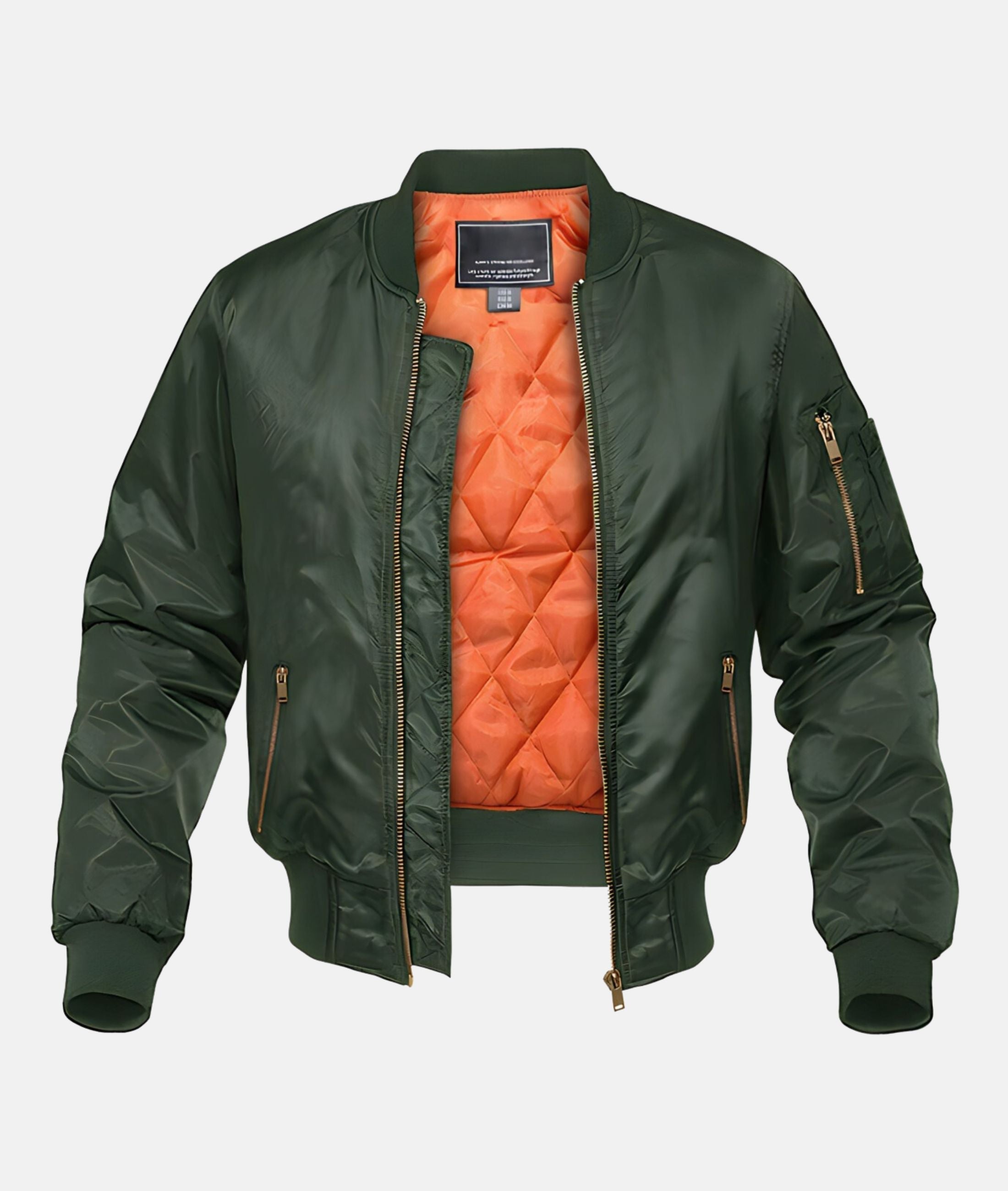 Bomber Jacket Men's Smooth Finish with Zip Closure - Image 3