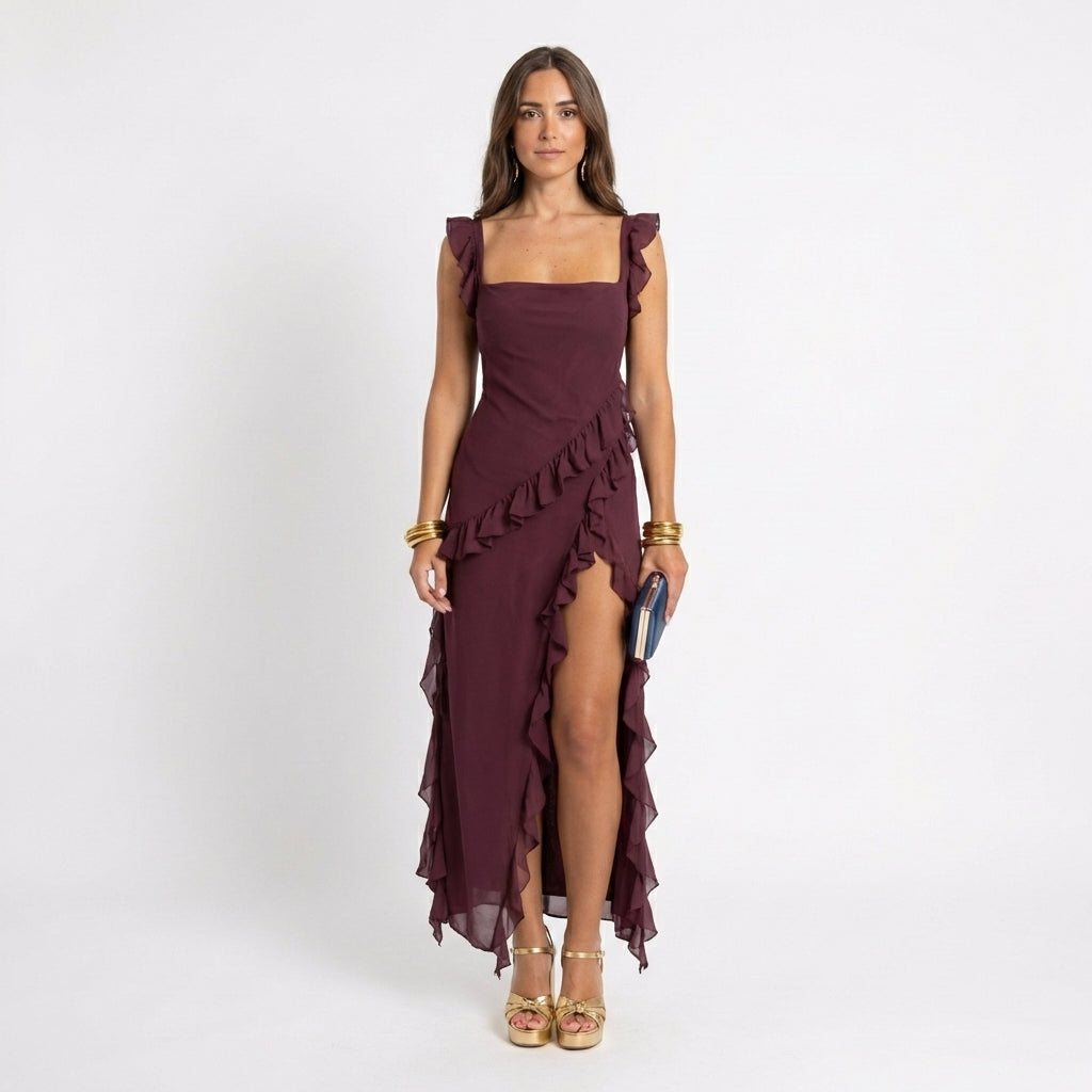 Maren – Elegantes Maxikleid mit Rüschen für Damen - Image 1