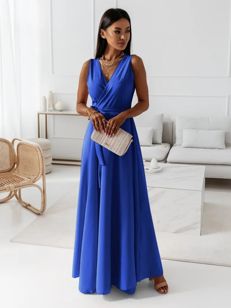 Clara – Elegant V-neck Sleeveless Dress - Image 7