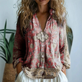 Luna – Women Floral Print Button-Up Blouse - Image 4