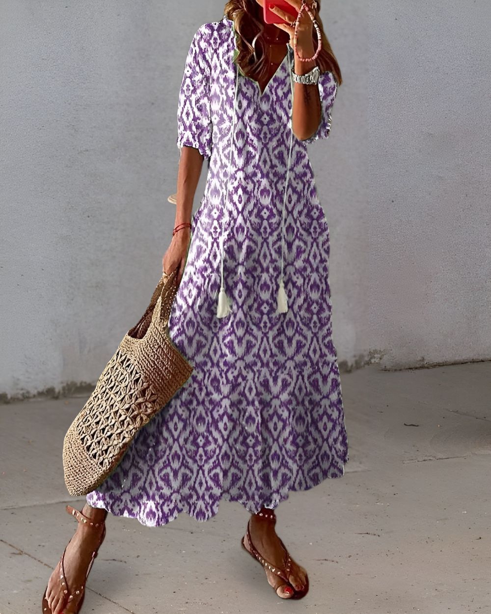 Elena – Women Floral Print Maxi Dress - Image 3