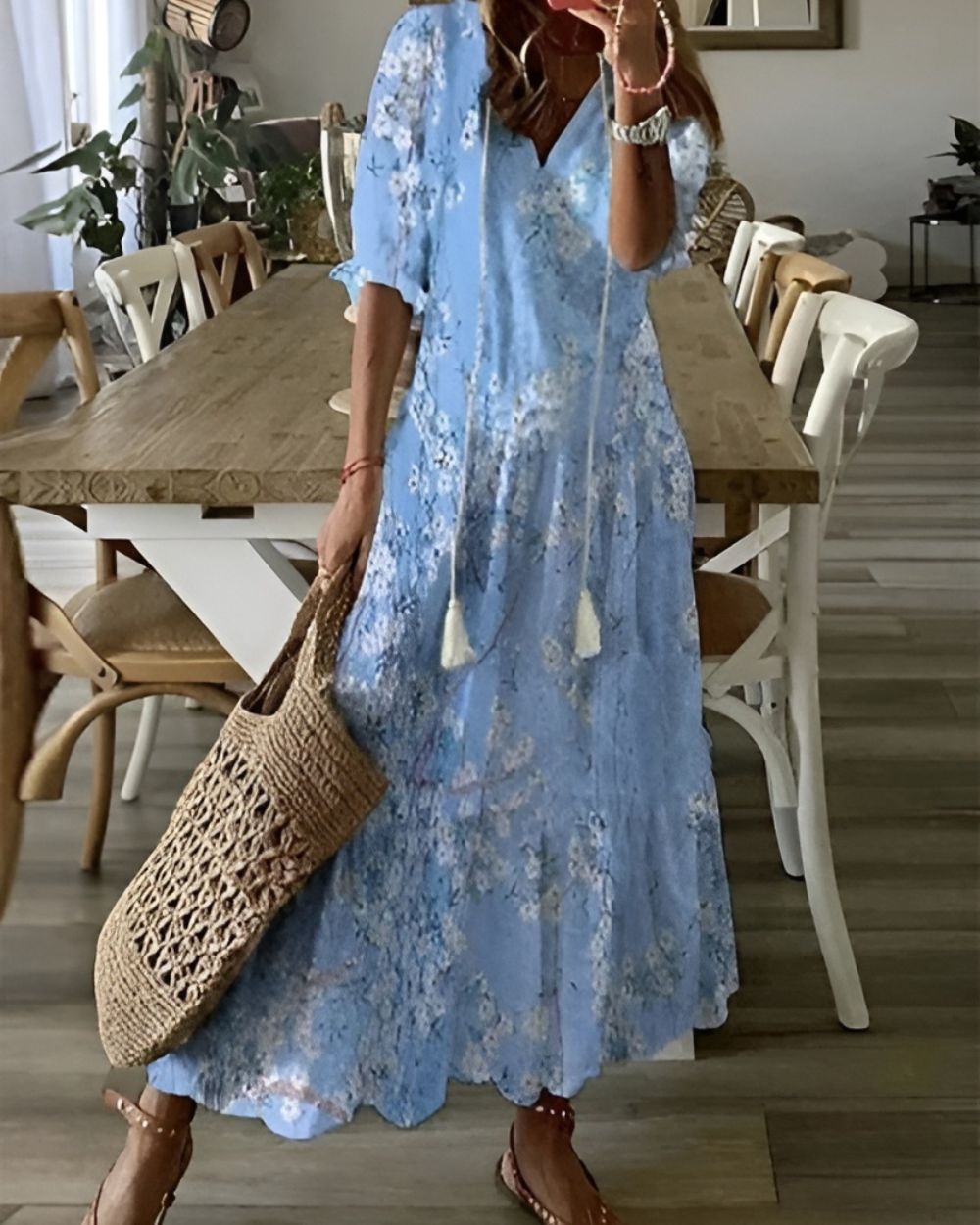 Elena – Women Floral Print Maxi Dress - Image 4