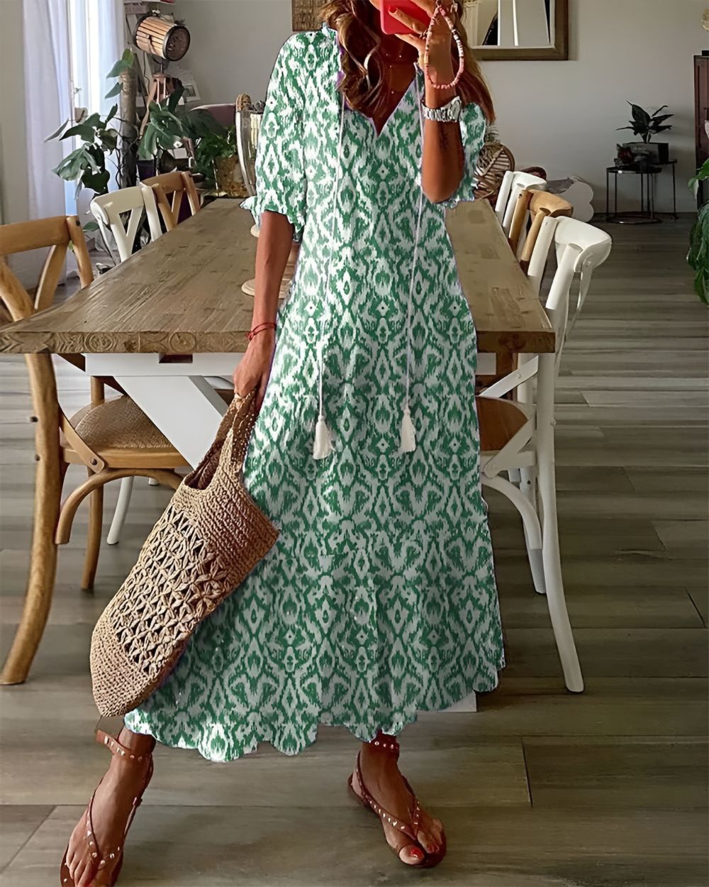 Elena – Women Floral Print Maxi Dress - Image 2