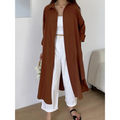 Button-Up Women's Jacket with Relaxed Fit and Long Length - Image 1