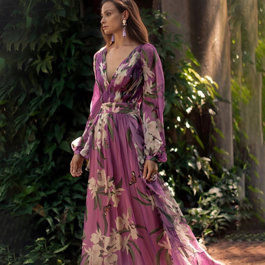 Charlotte – Women Elegant Floral Maxi Dress - Image 1