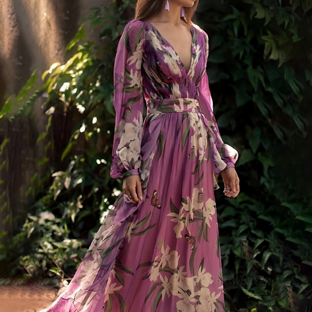 Charlotte – Women Elegant Floral Maxi Dress - Image 2