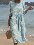 Sophia – Floral Round Neck Dress - Image 1