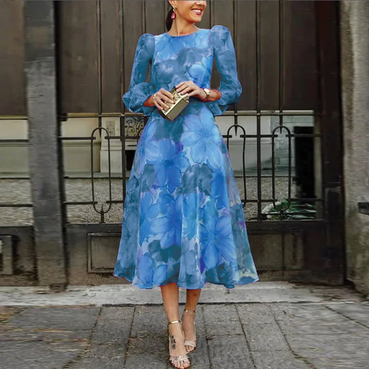 Amelia – Women Floral Print Wedding Guest Dress - Image 2