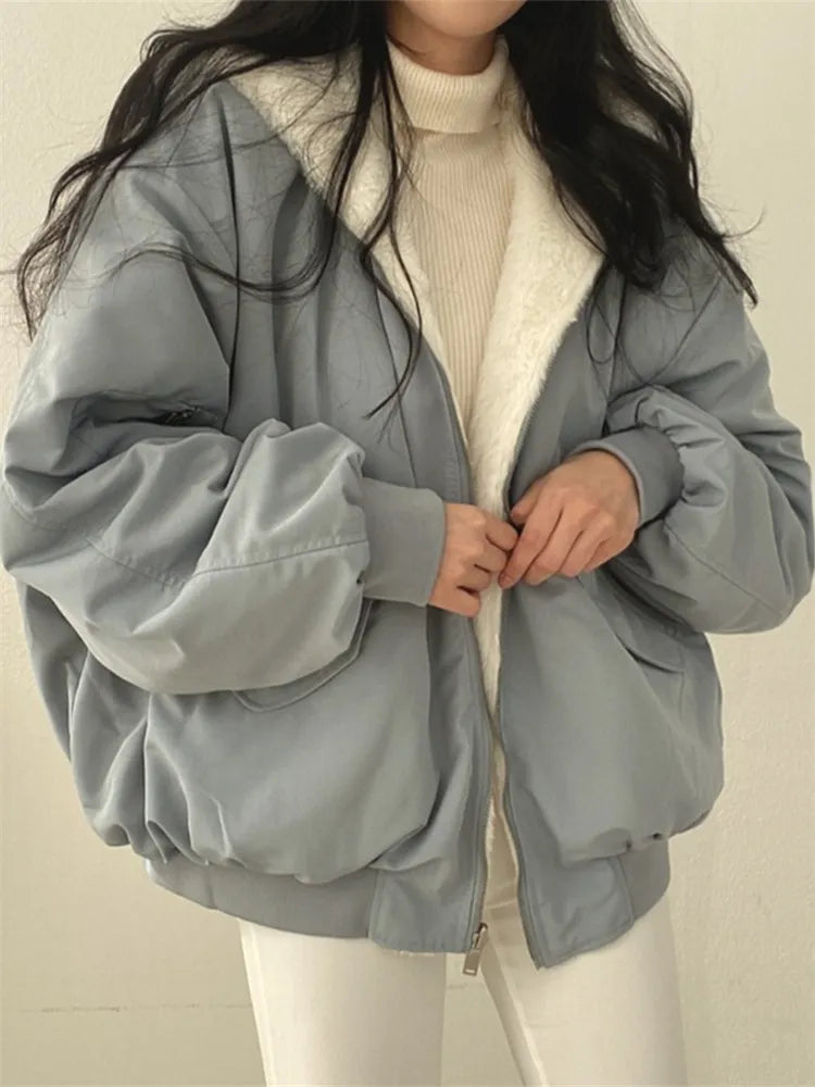 Puffer Jacket Women's Oversized with Soft Faux Fur Lining - Image 1