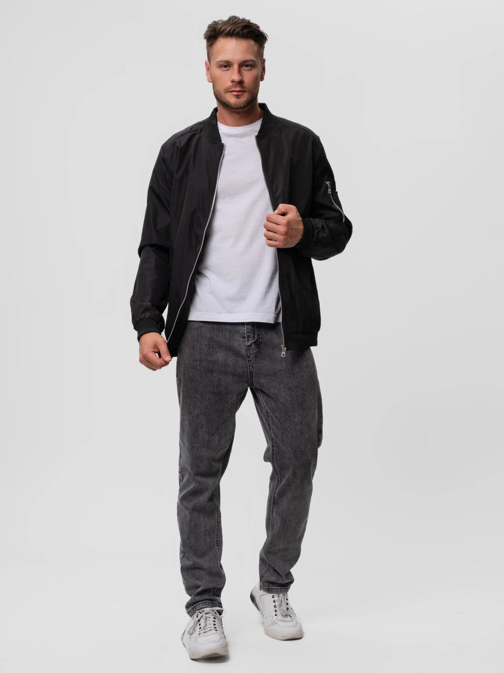 Bomber Jacket Men's Slim Fit with Zip Closure - Image 7