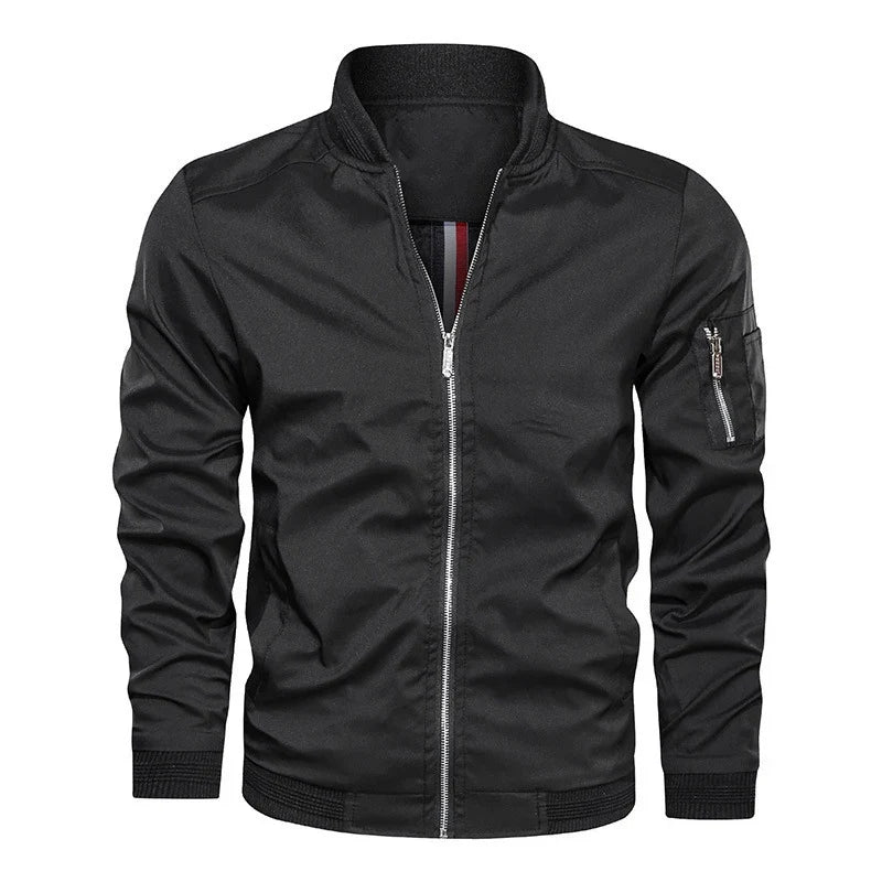 Bomber Jacket Men's Slim Fit with Zip Closure - Image 12
