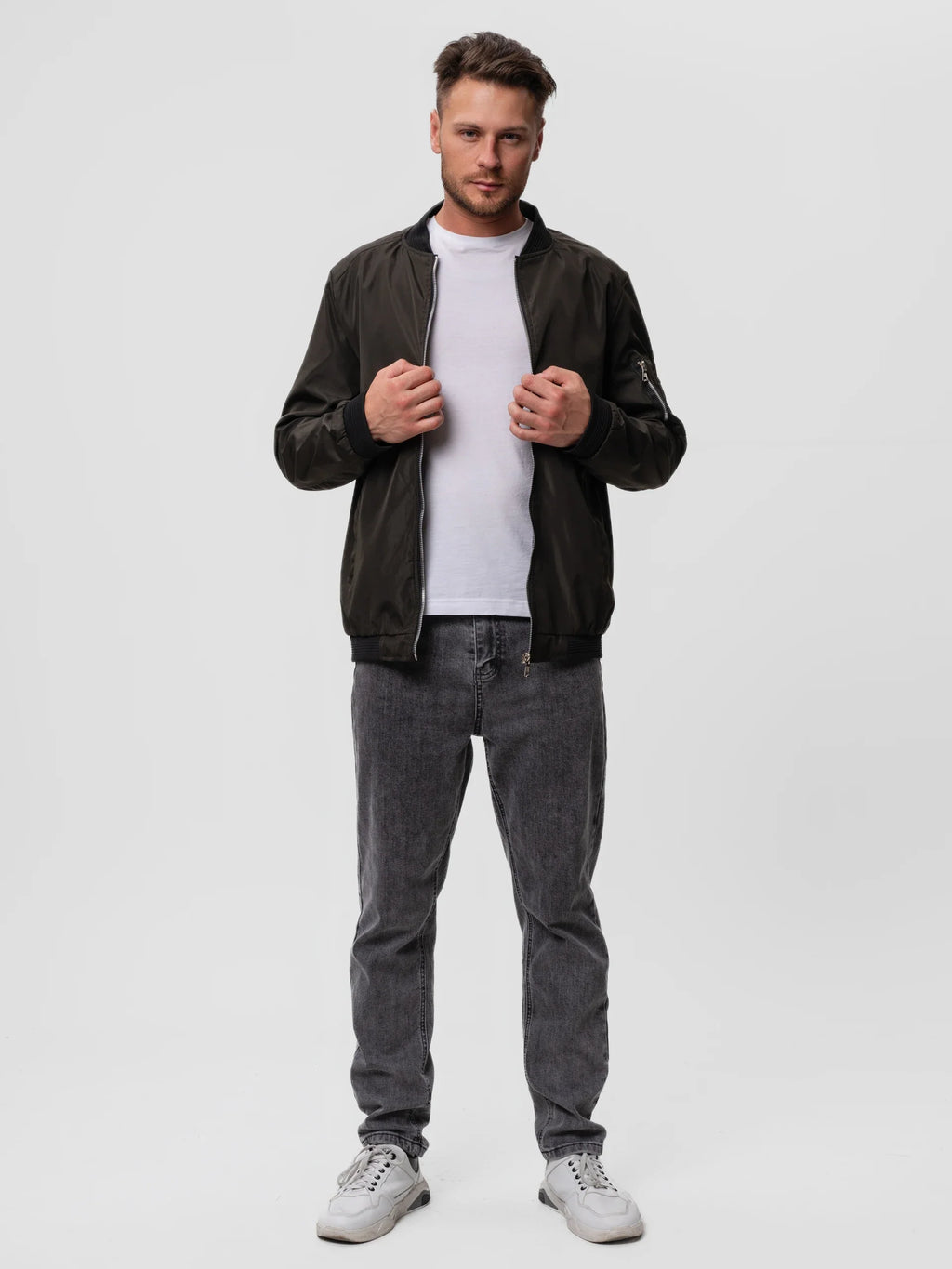Bomber Jacket Men's Slim Fit with Zip Closure - Image 6
