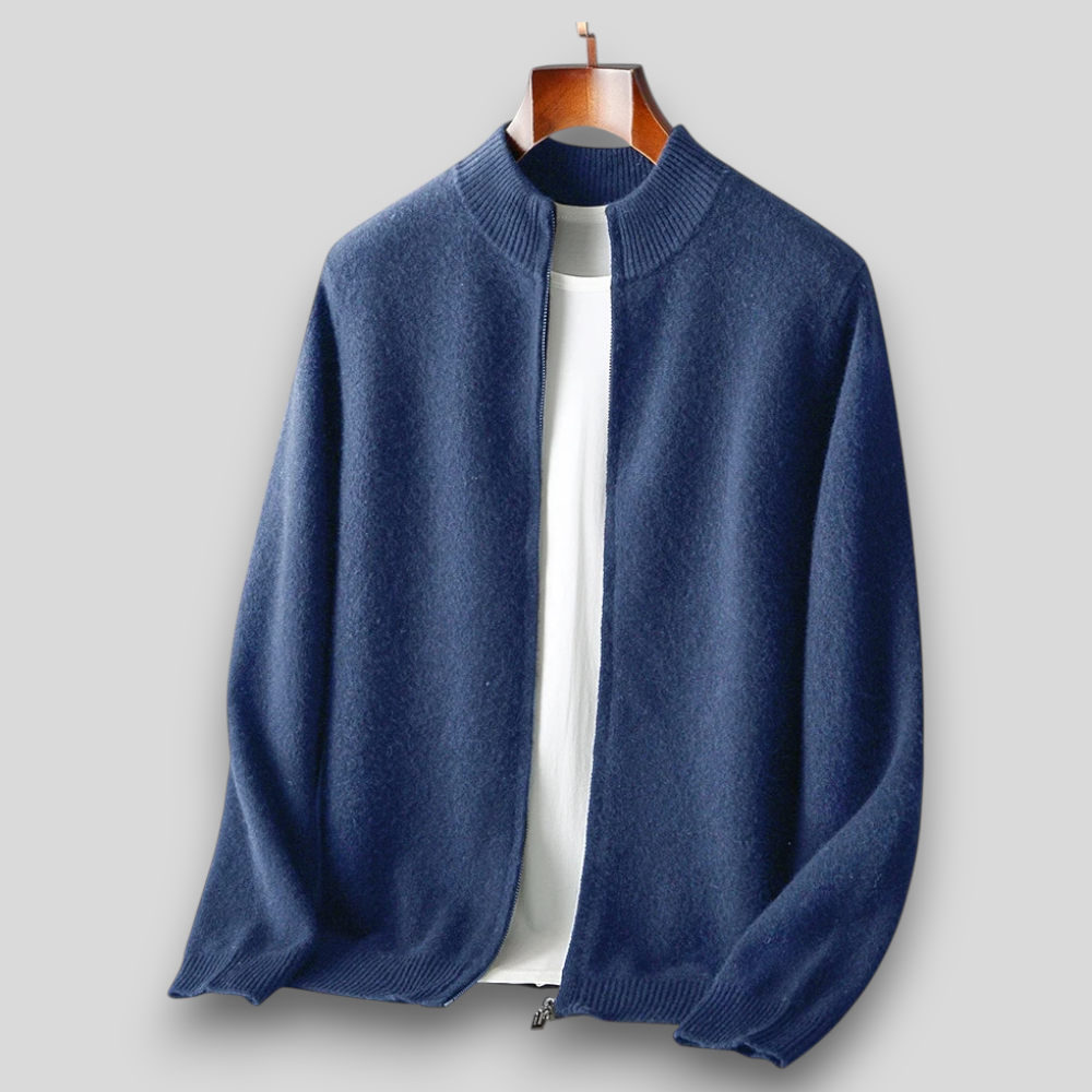 Bomber Jacket Men's Soft Texture Zip Front - Image 5