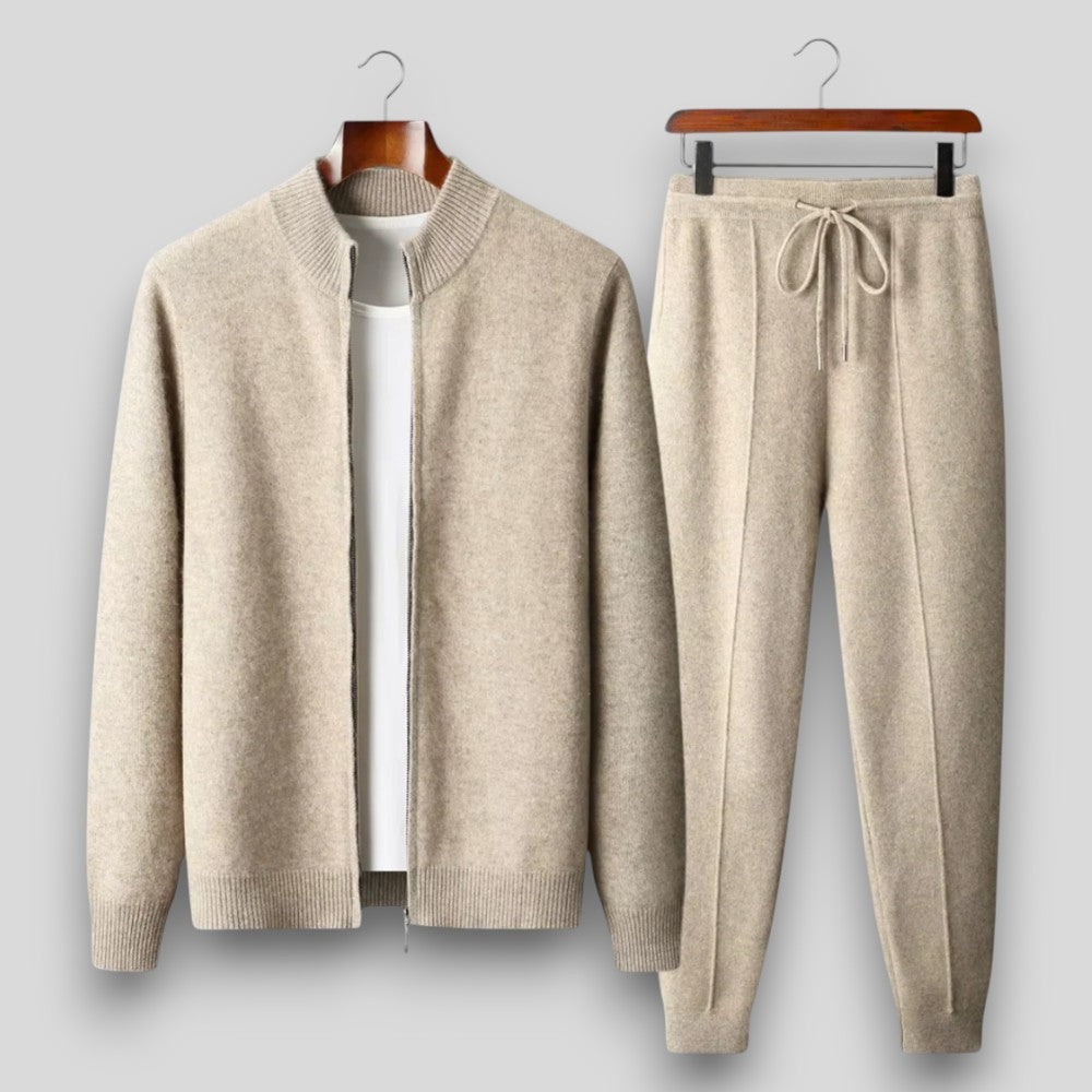 Two-Piece Set Women's Relaxed Fit Cardigan and Jogger Pants with Drawstring - Image 1