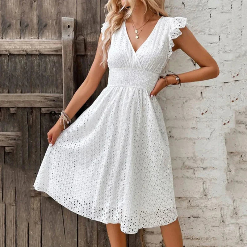 Lila – Women Eyelet Detail Summer Dress - Image 2