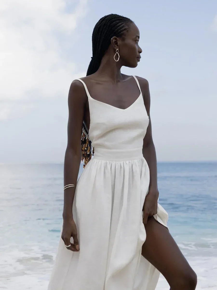 Laura – Elegant V-neck Strap Dress - Image 7