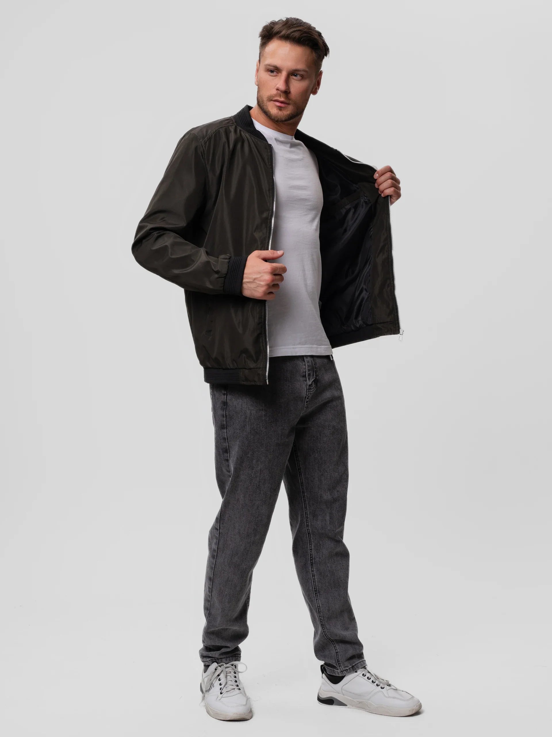 Bomber Jacket Men's Slim Fit with Zip Closure - Image 8