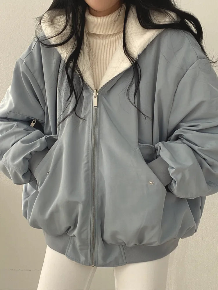 Puffer Jacket Women's Oversized with Soft Faux Fur Lining - Image 2