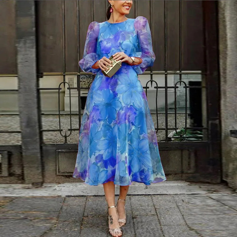 Isabella – Women Floral Print Midi Dress - Image 2