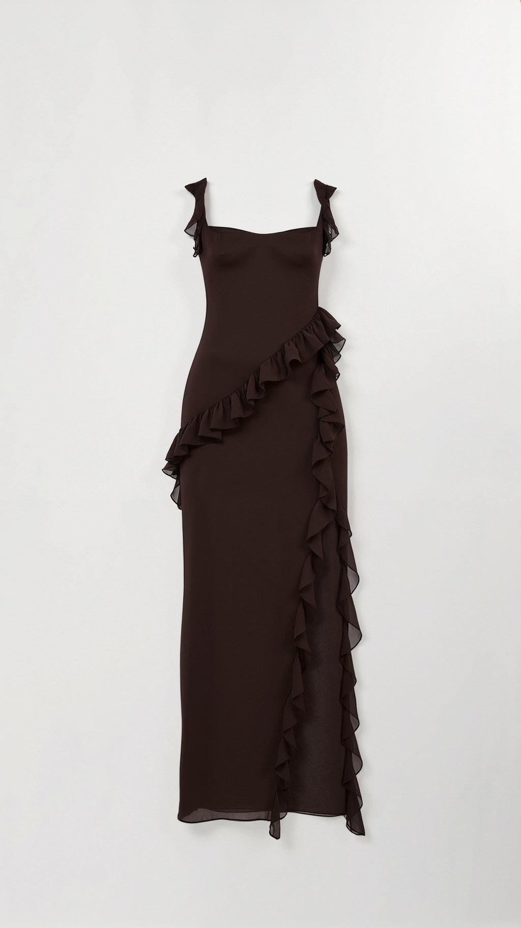 Maxi Dress Women with Ruffle Detail and Side Slit - Image 5