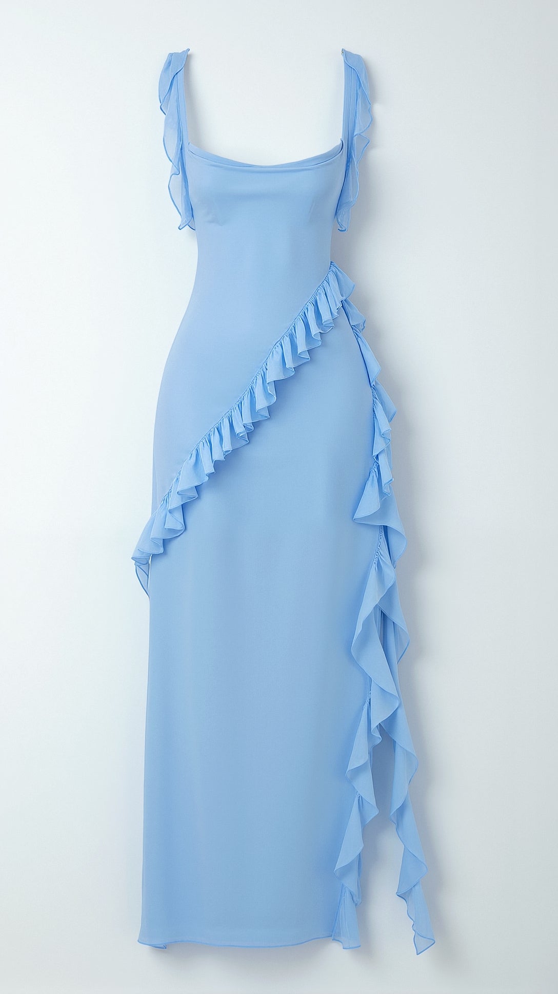 Maxi Dress Women with Ruffle Detail and Side Slit - Image 8