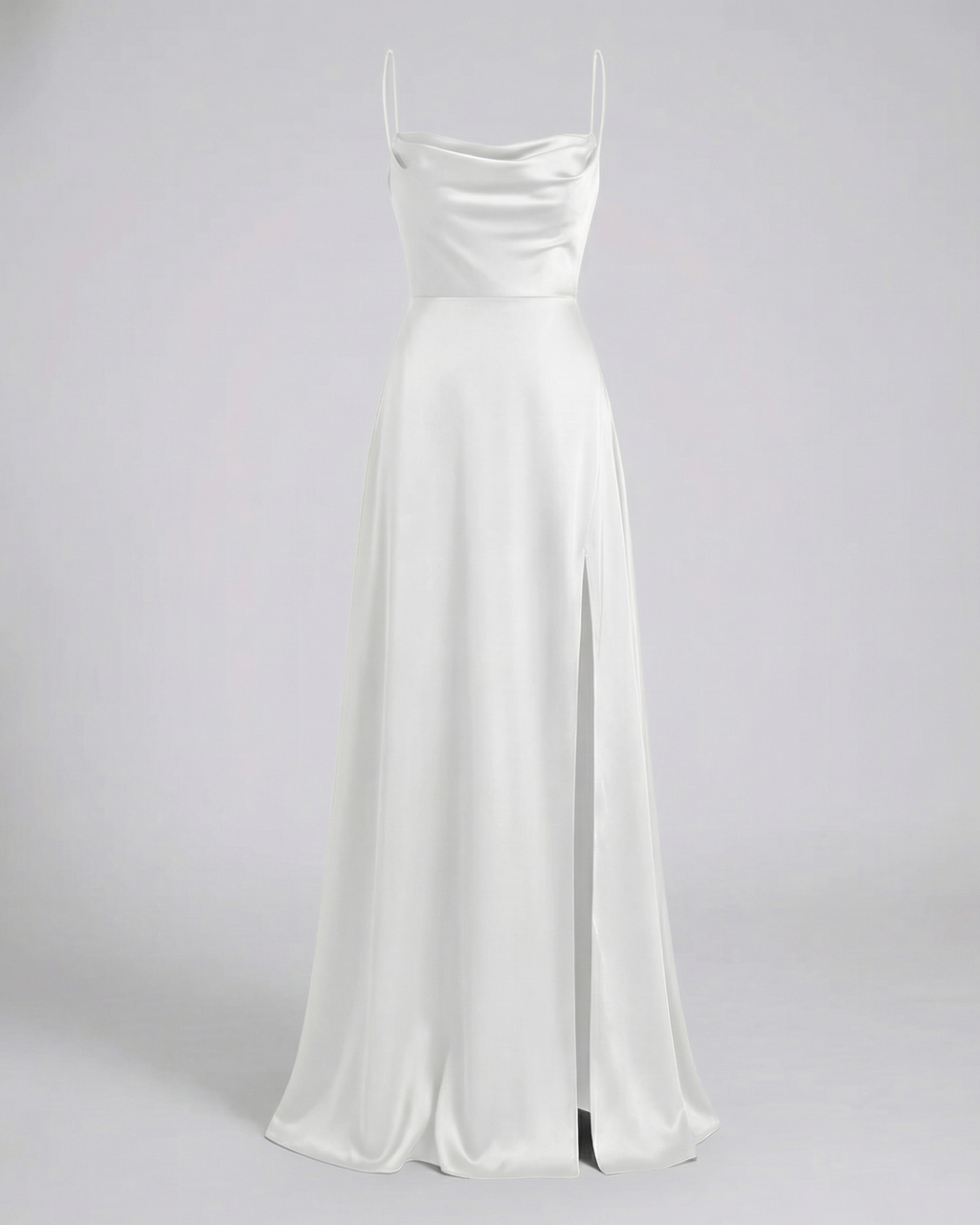 Evening Dress Women's Silky Look with Side Slit - Image 9