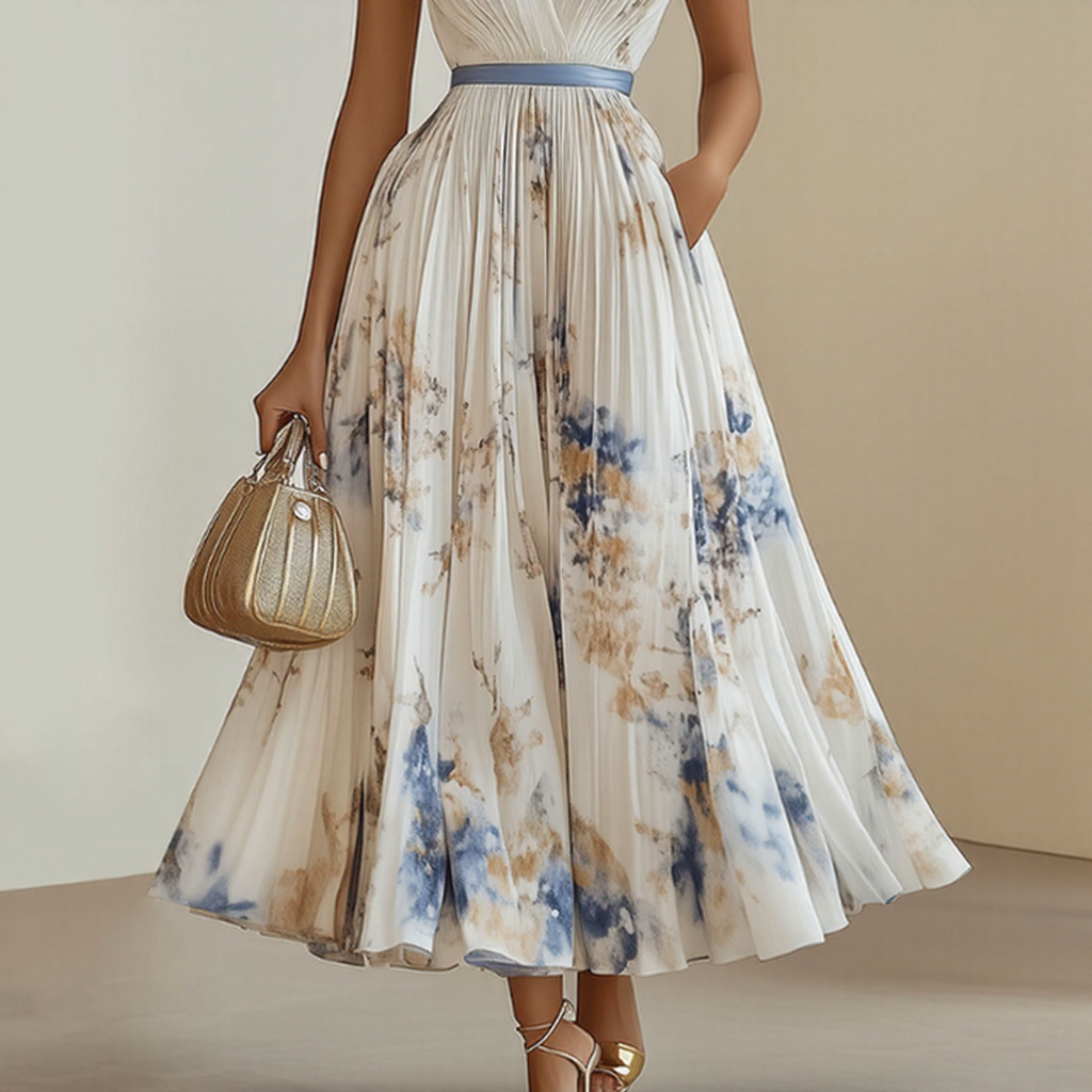 Franziska – Langärmeliges Maxikleid mit floraler Optik