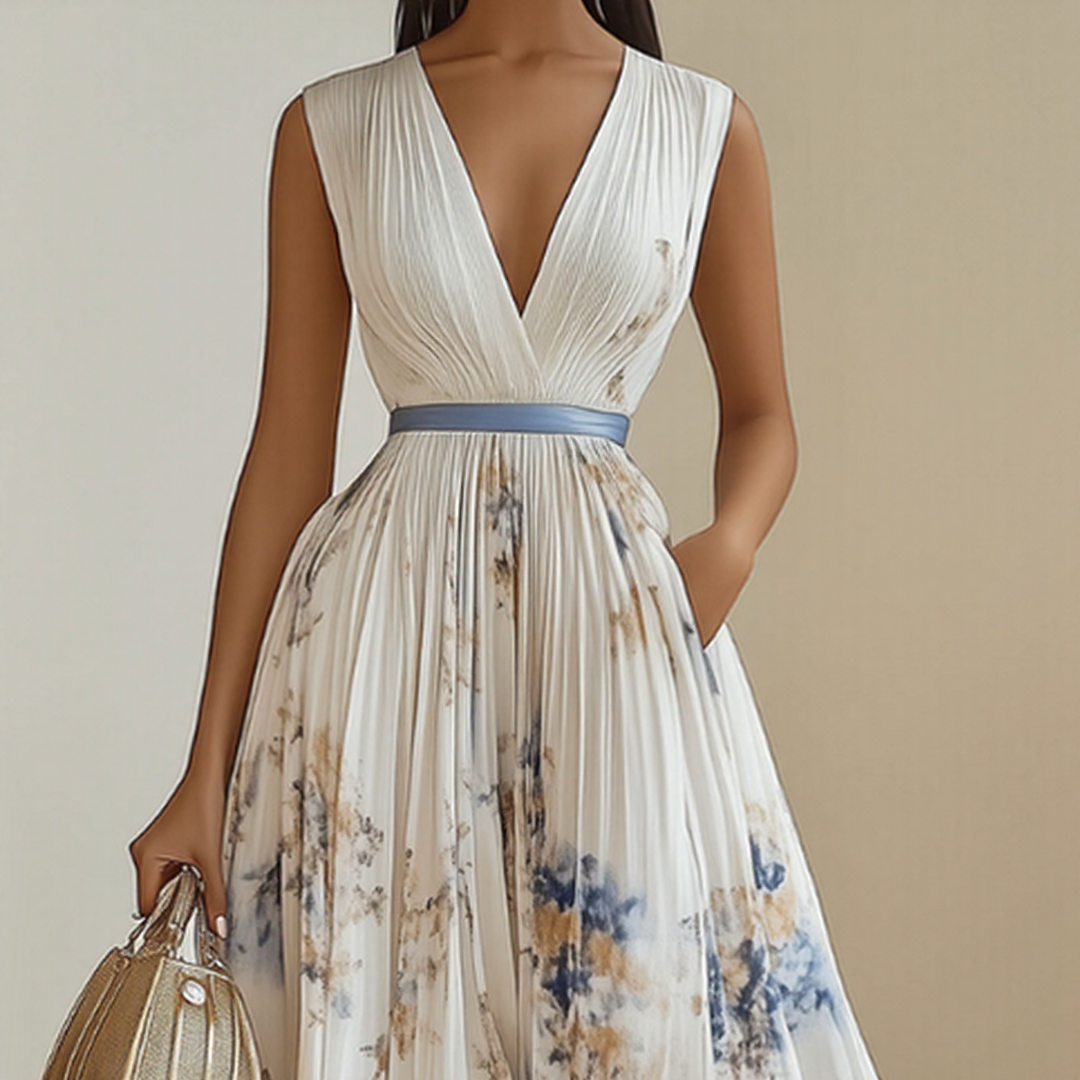 Franziska – Langärmeliges Maxikleid mit floraler Optik