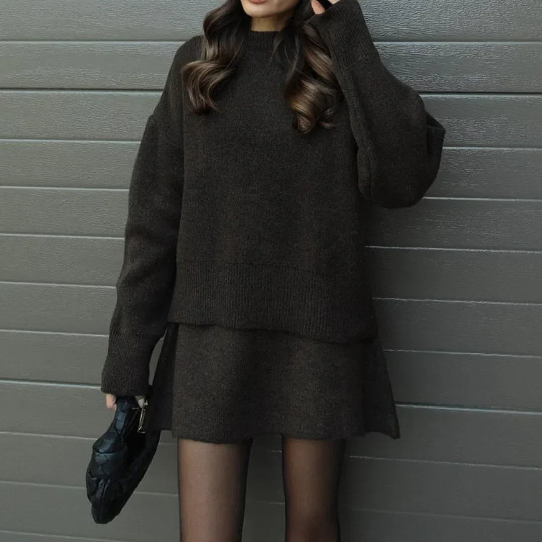 Elegantes Set aus Pullover und Rock – Zweiteiliges Strick-Set - 9 - Jasminaboutique.com