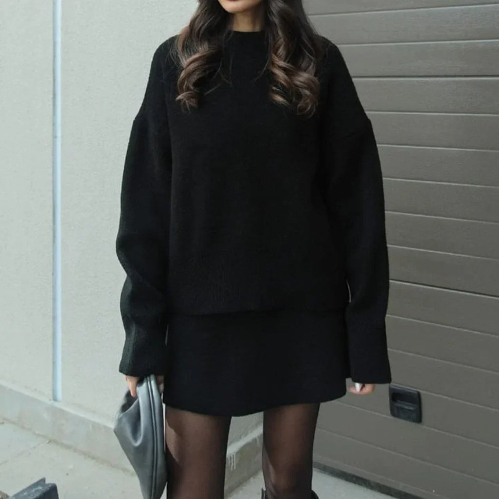 Elegantes Set aus Pullover und Rock – Zweiteiliges Strick-Set - 2 - Jasminaboutique.com