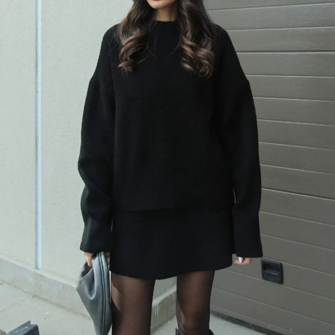 Elegantes Set aus Pullover und Rock – Zweiteiliges Strick-Set - 2 - Jasminaboutique.com