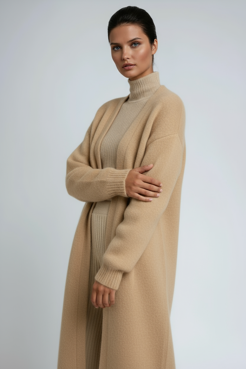 Longline Jacket Women's Soft Textured Finish with Open Front - Image 8