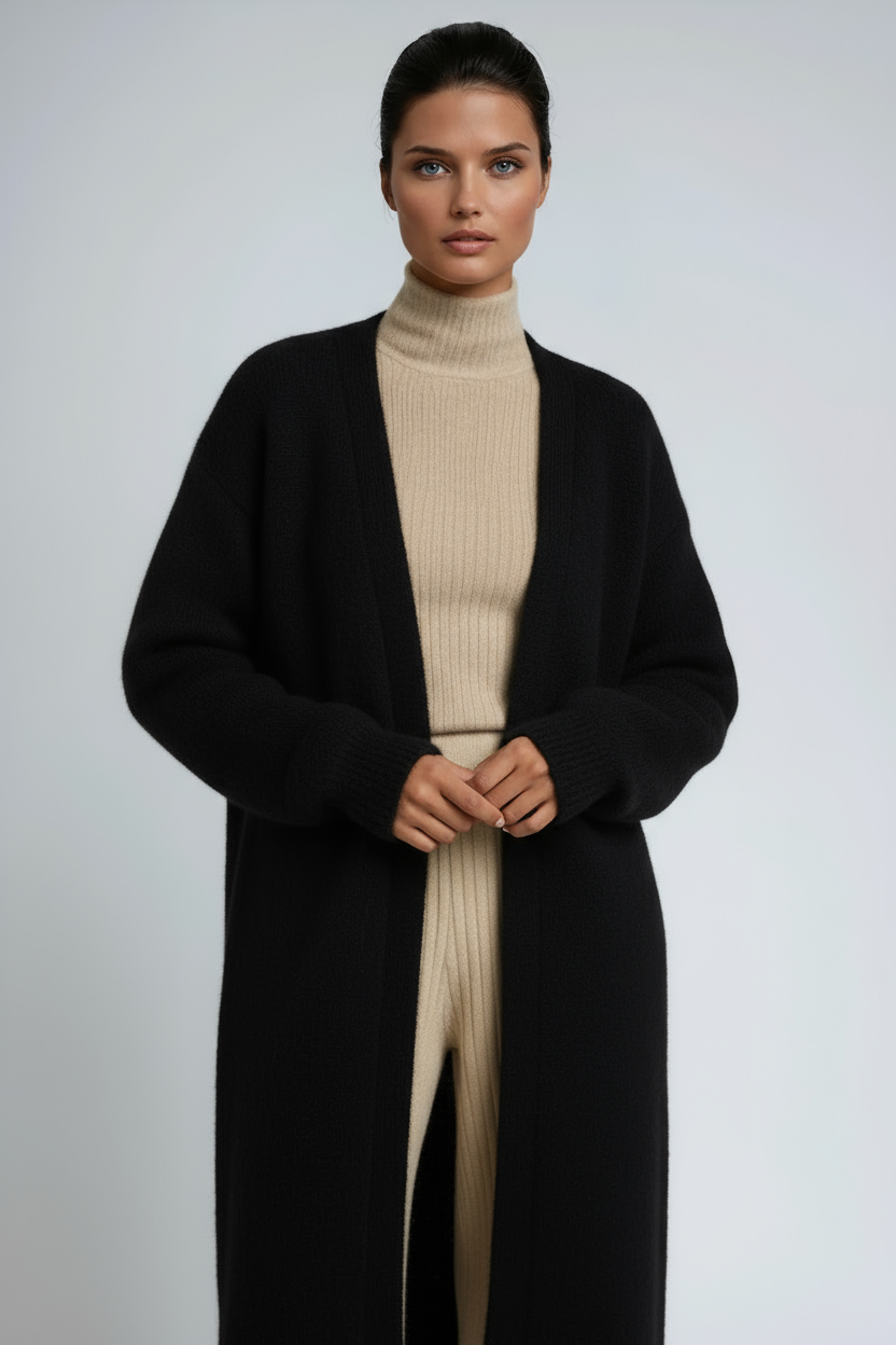 Longline Jacket Women's Soft Textured Finish with Open Front - Image 4