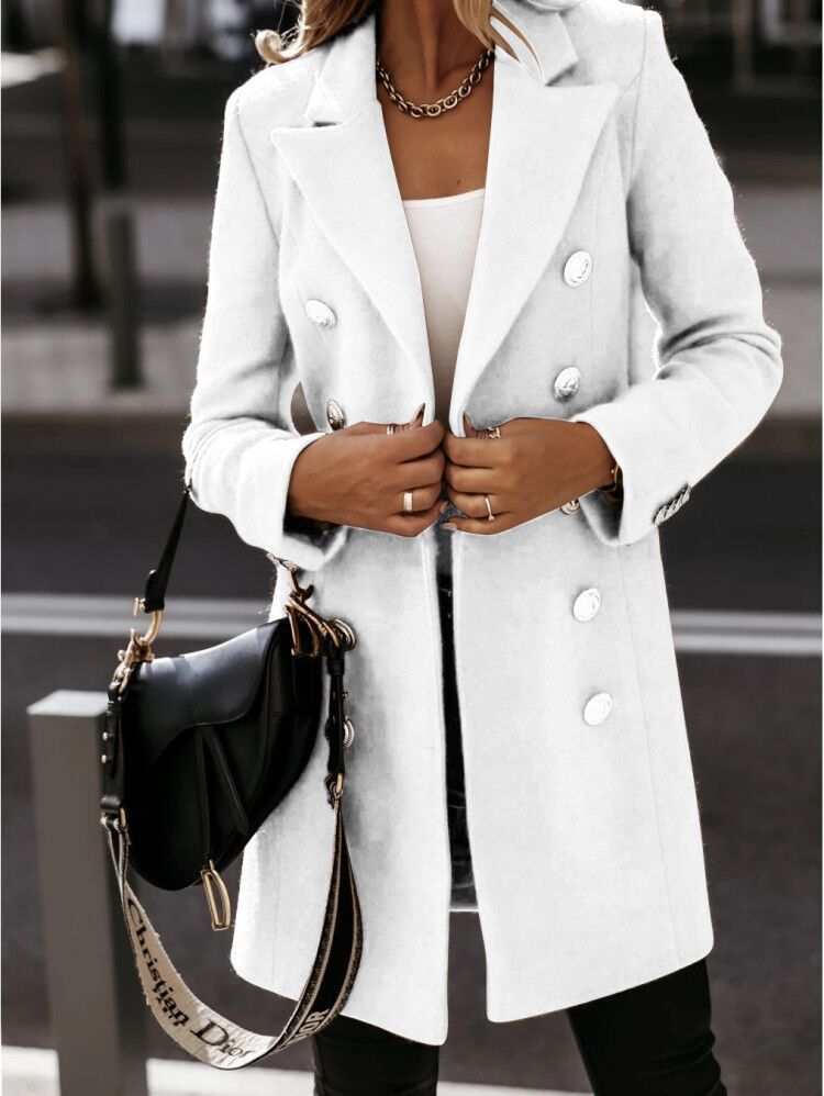 Double-Breasted Women's Jacket with Tailored Fit and Elegant Buttons - Image 4