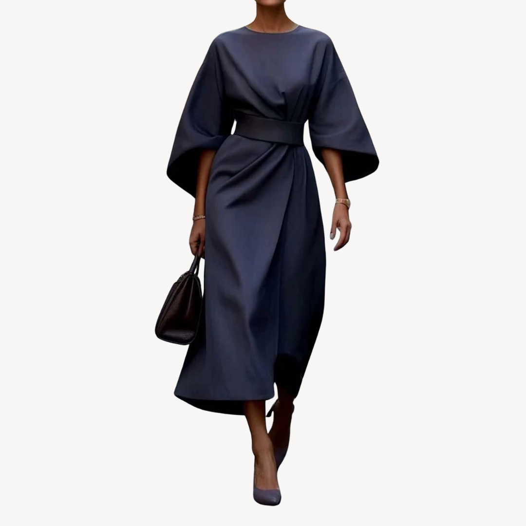 Wrap Dress Women's Elegant Cut with Statement Sleeves - Image 5