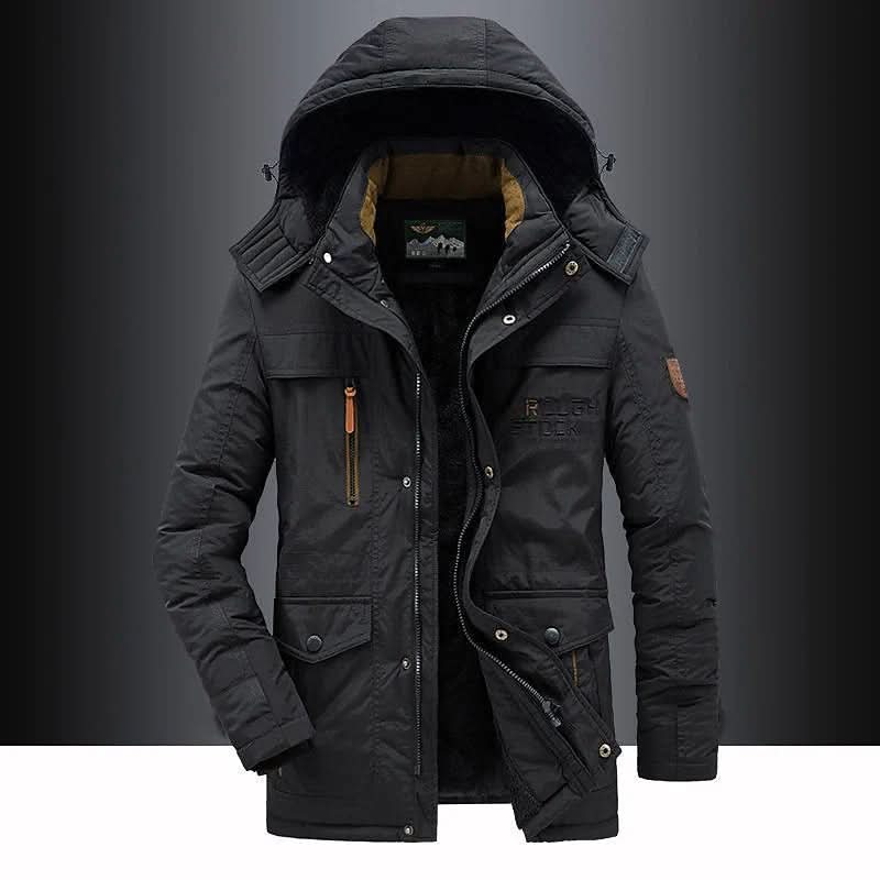 Wattierte Jacke Herren mit Abnehmbarer Kapuze und Fleece-Futter | J&B - 6 - Jasminaboutique.com