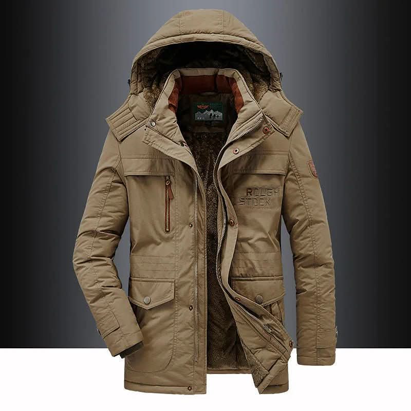 Wattierte Jacke Herren mit Abnehmbarer Kapuze und Fleece-Futter | J&B - 4 - Jasminaboutique.com