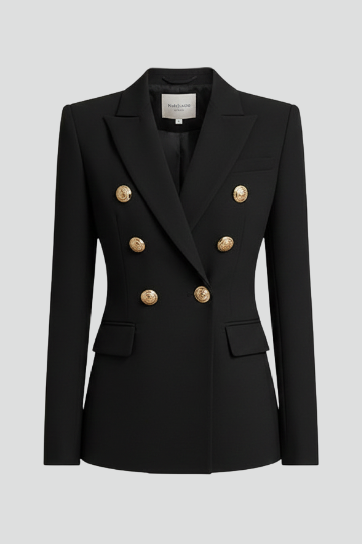 Blazer Damen mit doppelter Knopfleiste und goldfarbenen Knöpfen | J&B - 1 - Jasminaboutique.com