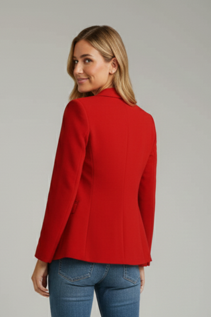 Blazer Damen mit fallendem Revers und einem Knopf | J&B - 4 - Jasminaboutique.com