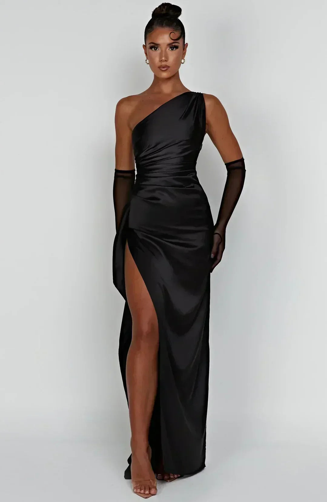 Lisa – Elegantes Ein-Schulter-Kleid aus Satin für Damen - Image 4