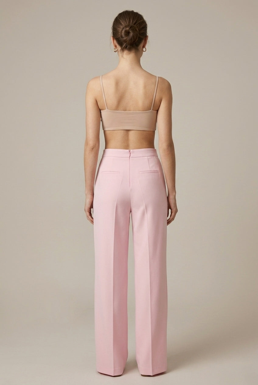 Two-Piece Set Women's Blazer and Trousers with Feather Trim - Image 6