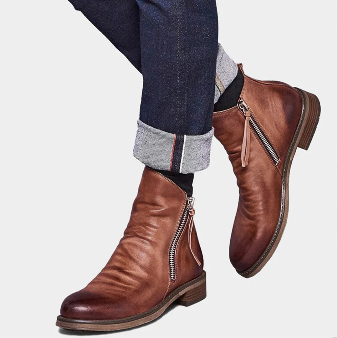 Herren Stiefeletten mit Reißverschluss und weichem Fall | J&B - 3 - Jasminaboutique.com