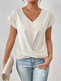 Everly - Twist-Knot V-Neck Blouse - Image 1