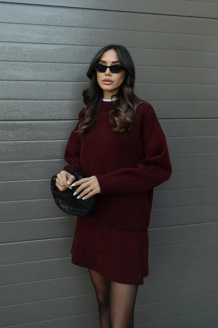 Elegantes Set aus Pullover und Rock – Zweiteiliges Strick-Set - 7 - Jasminaboutique.com